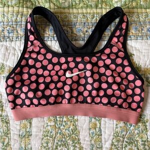 Nike Black Sports Bra with Pink Polka Dots